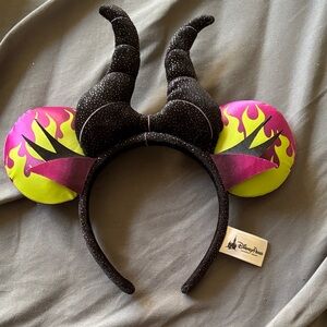 Disney Maleficent-Style Ear Headband - Black, Purple & Neon Green